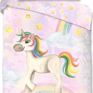 Růžové bavlněné dětské povlečení na jednolůžko 140x200 cm Unisweet – Good Morning