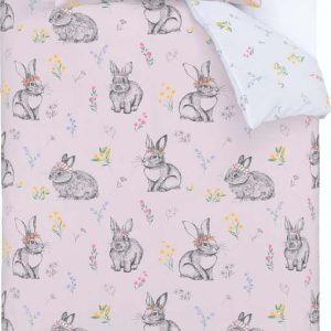 Růžové dětské povlečení do postýlky 120x150 cm Bunny Tails Ditsy Flowers – Catherine Lansfield