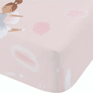 Růžové napínací dětské prostěradlo na jednolůžko 90x190 cm Dancing Fairies – Catherine Lansfield