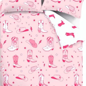 Růžové povlečení na dvoulůžko 200x200 cm Cowgirl Boot – Sassy B