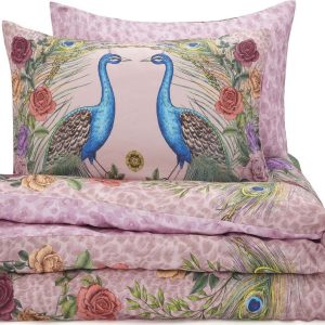 Růžové povlečení na dvoulůžko/prodloužené z bavlněného saténu 230x220 cm Xanadu Peacock – Matthew Williamson
