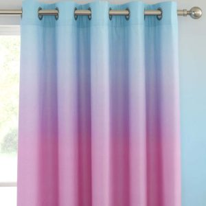 Růžový/fialový dětský závěs 2 ks 168x183 cm Ombre Rainbow Clouds – Catherine Lansfield