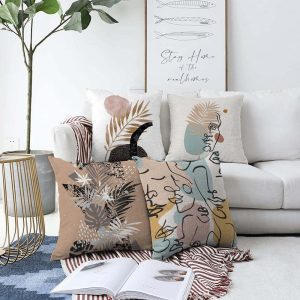 Sada 4 povlaků na polštáře Minimalist Cushion Covers Autumn