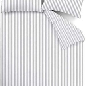 Šedé flanelové povlečení na jednolůžko 135x200 cm Stripe – Catherine Lansfield