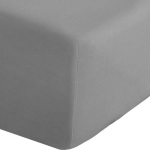 Šedé napínací perkálové prostěradlo 90x190 cm Easy Iron Percale – Catherine Lansfield