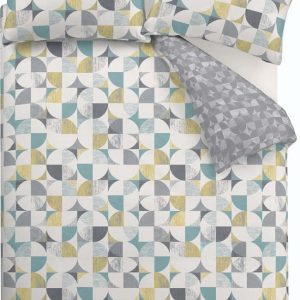 Šedé povlečení na dvoulůžko 200x200 cm Retro Circles – Catherine Lansfield