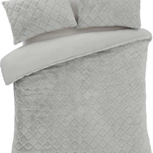 Šedé povlečení na dvoulůžko/prodloužené z mikroplyše 230x220 cm Cosy Diamond – Catherine Lansfield