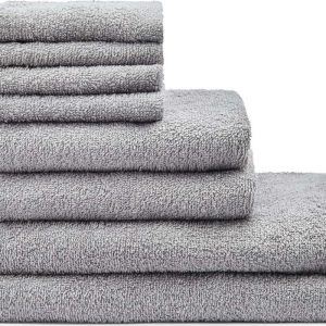 Šedé rychleschnoucí/froté bavlněné ručníky a osušky v sadě 8 ks Quick Dry – Catherine Lansfield