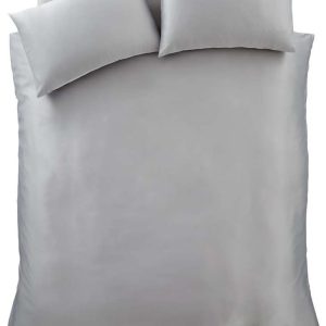 Šedé saténové povlečení na dvoulůžko/prodloužené 230x220 cm Silky Soft – Catherine Lansfield