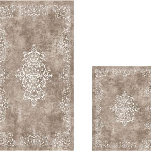 Šedé/taupe koupelnové předložky v sadě 2 ks 60x100 cm – Foutastic