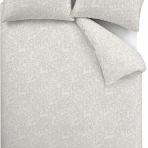 Šedobéžové bavlněné povlečení na jednolůžko 135x200 cm Woodland – Bianca