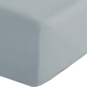 Šedomodré napínací perkálové prostěradlo 90x190 cm Easy Iron Percale – Catherine Lansfield