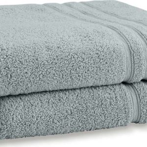 Šedozelené froté bavlněné osušky v sadě 2 ks 90x140 cm Zero Twist – Catherine Lansfield