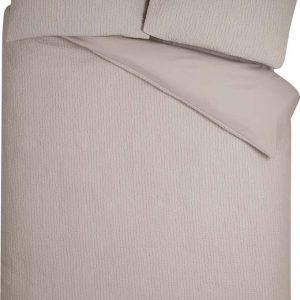 Světle hnědé krepové povlečení na jednolůžko 135x200 cm Crinkle Seersucker – Catherine Lansfield