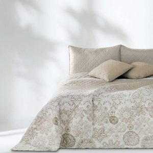 Béžový oboustranný přehoz z mikrovlákna DecoKing Alhambra