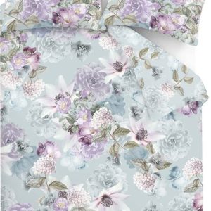 Světle modré povlečení na dvoulůžko/prodloužené 230x220 cm Floral Serenity – RHS