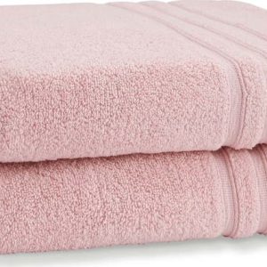 Světle růžové froté bavlněné osušky v sadě 2 ks 90x140 cm Zero Twist – Catherine Lansfield