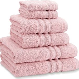 Světle růžové froté bavlněné ručníky a osušky v sadě 6 ks Zero Twist – Catherine Lansfield