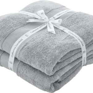 Světle šedé froté bavlněné osušky v sadě 2 ks 90x140 cm Anti-Bacterial – Catherine Lansfield