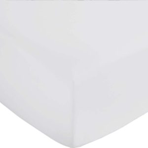 Světle šedé napínací prostěradlo z bavlněného saténu 150x200 cm Cotton Sateen – Bianca