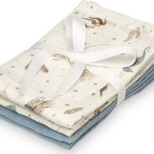 Světle žlutá žínky v sadě 4 ks z Bio bavlny 30x30 cm Sea Garden – Cam Cam Copenhagen