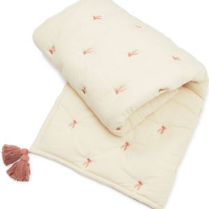Světle žlutá/růžová prošívaná dětská deka z Bio bavlny 90x120 cm Bows – Cam Cam Copenhagen