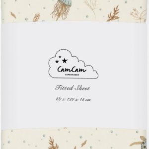 Světle žluté napínací dětské prostěradlo do postýlky z Bio bavlny 60x120 cm Sea Garden – Cam Cam Copenhagen