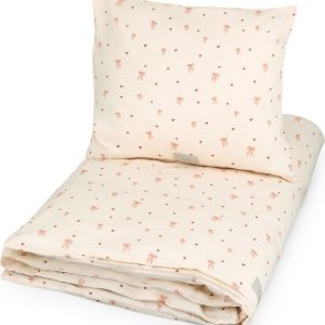 Světle žluté/růžové dětské povlečení do postýlky z Bio bavlny 100x140 cm Bows – Cam Cam Copenhagen