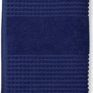 Tmavě modrá froté osuška z Bio bavlny 70x140 cm Check – JUNA