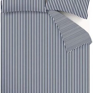 Tmavě modré flanelové povlečení na dvoulůžko 200x200 cm Stripe – Catherine Lansfield