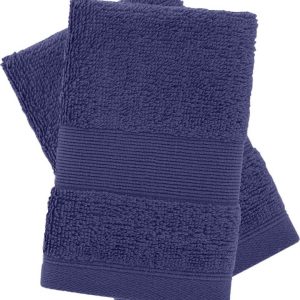 Tmavě modré froté bavlněné ručníky v sadě 2 ks 30x30 cm Anti-Bacterial – Catherine Lansfield
