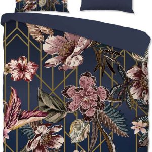 Tmavě modré povlečení na dvoulůžko/prodloužené z mikrovlákna 200x220 cm Jos – Good Morning