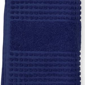 Tmavě modrý froté ručník z Bio bavlny 50x100 cm Check – JUNA