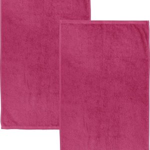 Tmavě růžové rychleschnoucí/froté bavlněné osušky v sadě 2 ks 90x140 cm Quick Dry – Catherine Lansfield