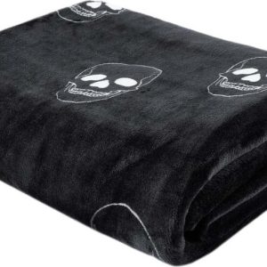 Tmavě šedá dětská deka z mikroplyše 130x170 cm Skulls – Catherine Lansfield