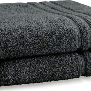 Tmavě šedé froté bavlněné osušky v sadě 2 ks 90x140 cm Zero Twist – Catherine Lansfield