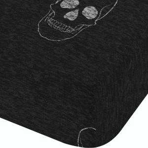 Tmavě šedé napínací dětské prostěradlo na jednolůžko 90x190 cm Skulls – Catherine Lansfield