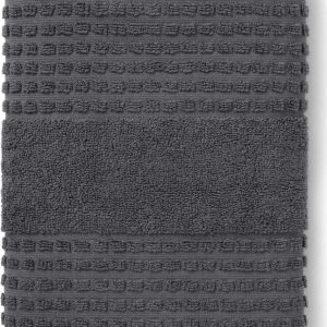 Tmavě šedý froté ručník z Bio bavlny 50x100 cm Check – JUNA