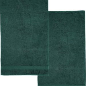 Tmavě zelené froté bavlněné osušky v sadě 2 ks 90x140 cm Anti-Bacterial – Catherine Lansfield