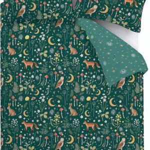 Tmavě zelené povlečení na jednolůžko 135x200 cm Enchanted Twilight – Catherine Lansfield