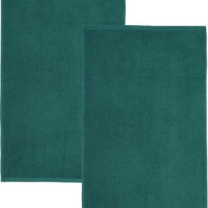 Tmavě zelené rychleschnoucí/froté bavlněné osušky v sadě 2 ks 90x140 cm Quick Dry – Catherine Lansfield