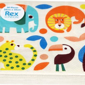 Ubrousky v sadě 20 ks 25x25 cm Wild Wonders – Rex London