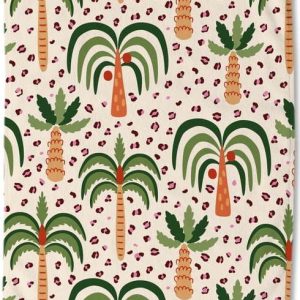 Zelená/béžová sametová plážová osuška 100x180 cm Cezan – Good Morning