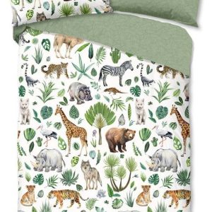 Zelené bavlněné dětské povlečení do postýlky 100x135 cm Samba – Good Morning