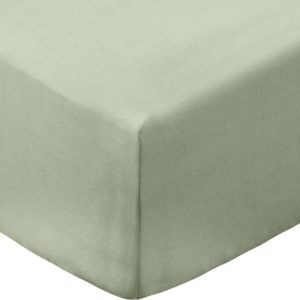 Zelené napínací prostěradlo z bavlněného perkálu 135x190 cm Cotton Percale – Bianca