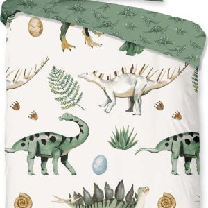 Zelené/béžové bavlněné dětské povlečení do postýlky 100x135 cm Gabi – Good Morning