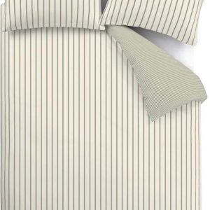 Zelené/krémové bavlněné povlečení na dvoulůžko 200x200 cm Hampton Stripe – Bianca