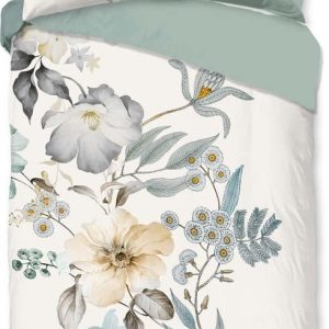 Zelené/krémové bavlněné povlečení na jednolůžko/prodloužené 140x220 cm Celina – Good Morning