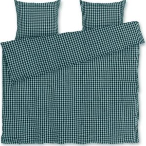 Zelené/modré krepové povlečení na dvoulůžko/prodloužené 200x220 cm Bæk&Bølge – JUNA