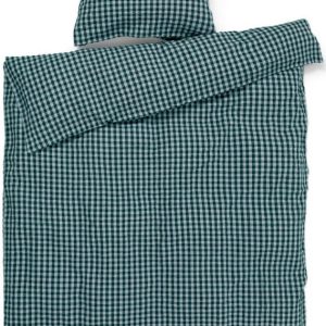 Zelené/modré krepové povlečení na jednolůžko/prodloužené 150x210 cm Bæk&Bølge – JUNA